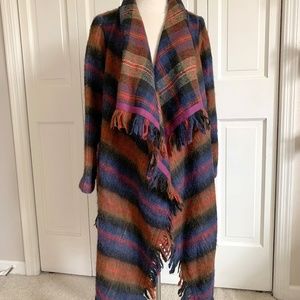 Anthropologie Hei Hei Tartan Blanket Coat PREOWNED